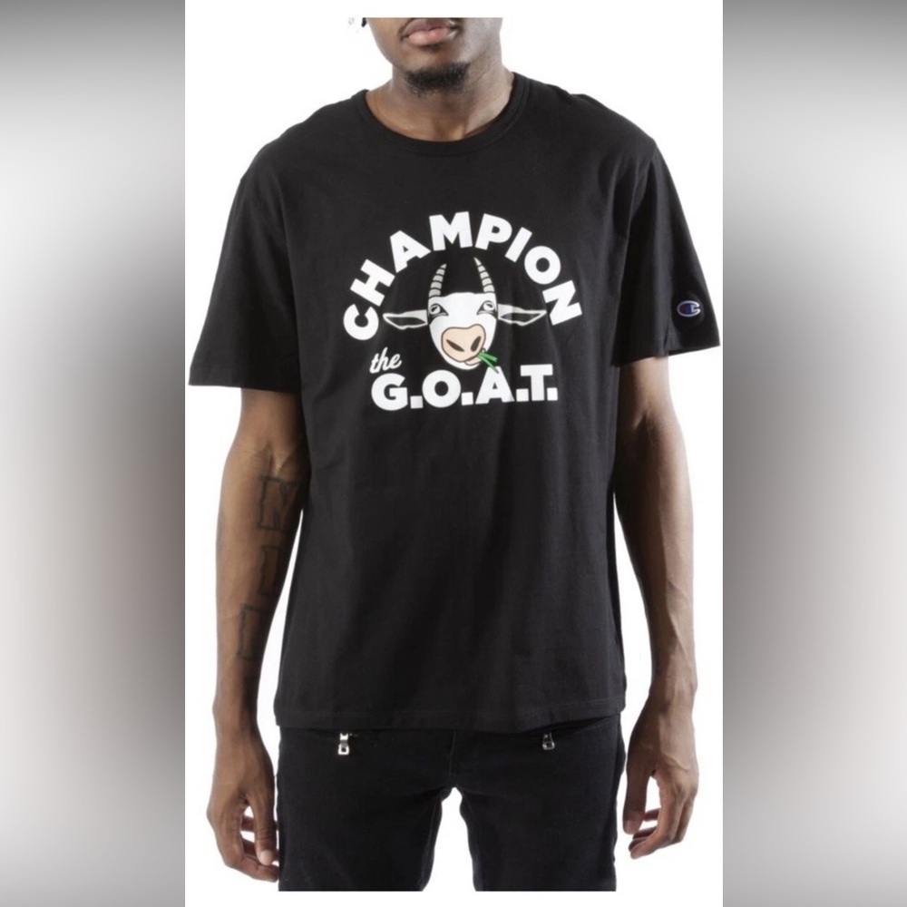 Champion‎ Brand “The G.O.A.T”Lightweight Men’s Black Tee-Shirt Size M
